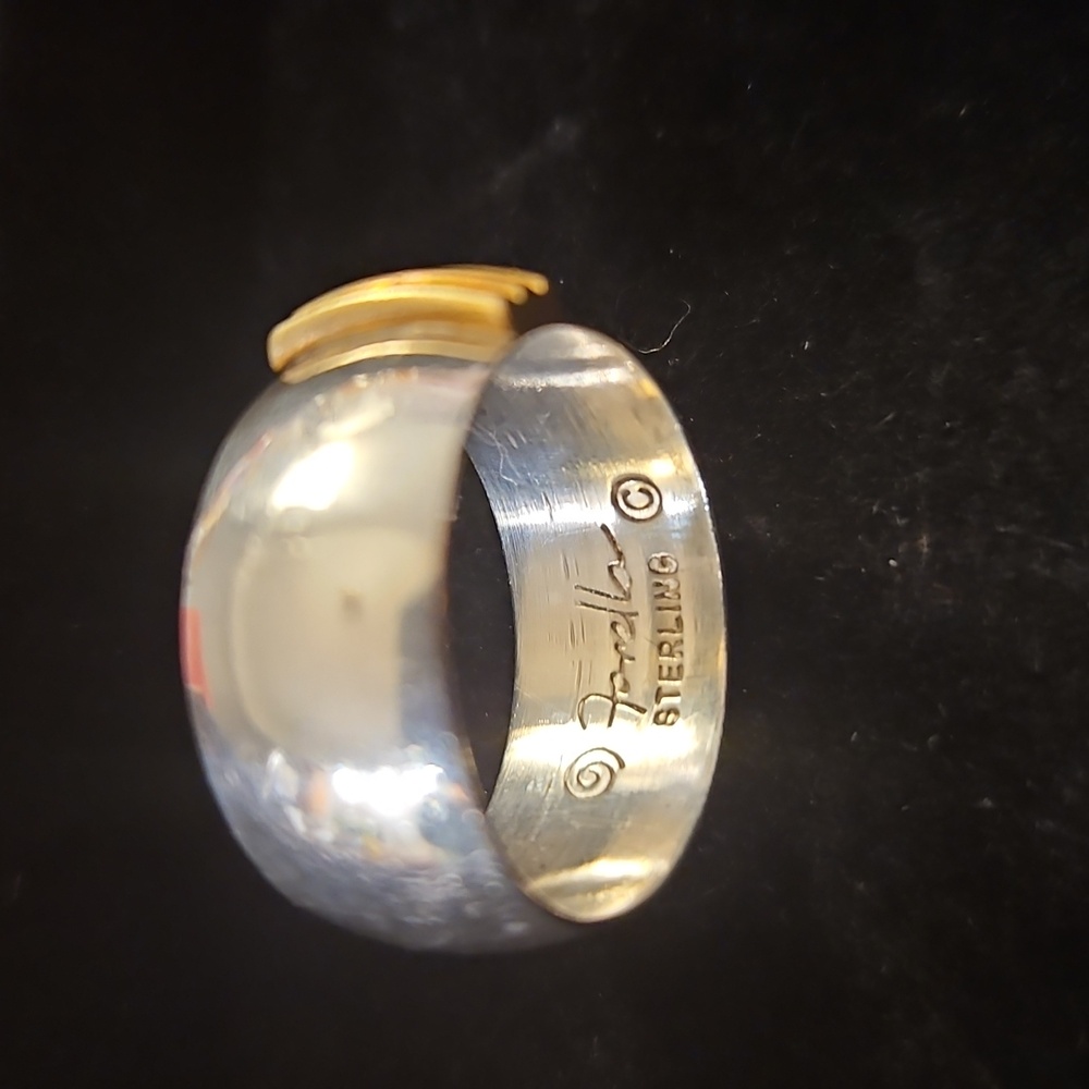 VINTAGE SIGNED FARELLA STERLING SILVE RING - Picture 2 of 3
